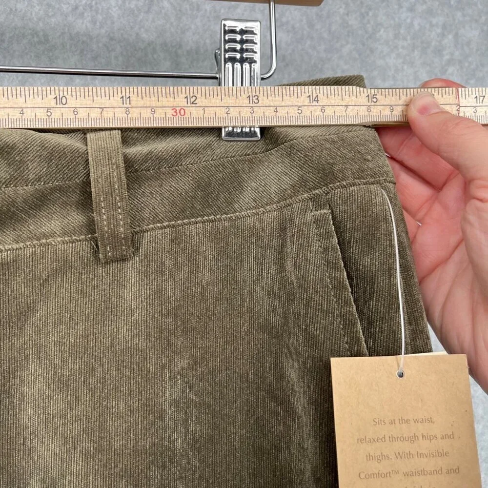 Coldwater Creek Womens Whisper Corduroy Tousers Pants Size 6 Green Brown NEW - Picture 11 of 15